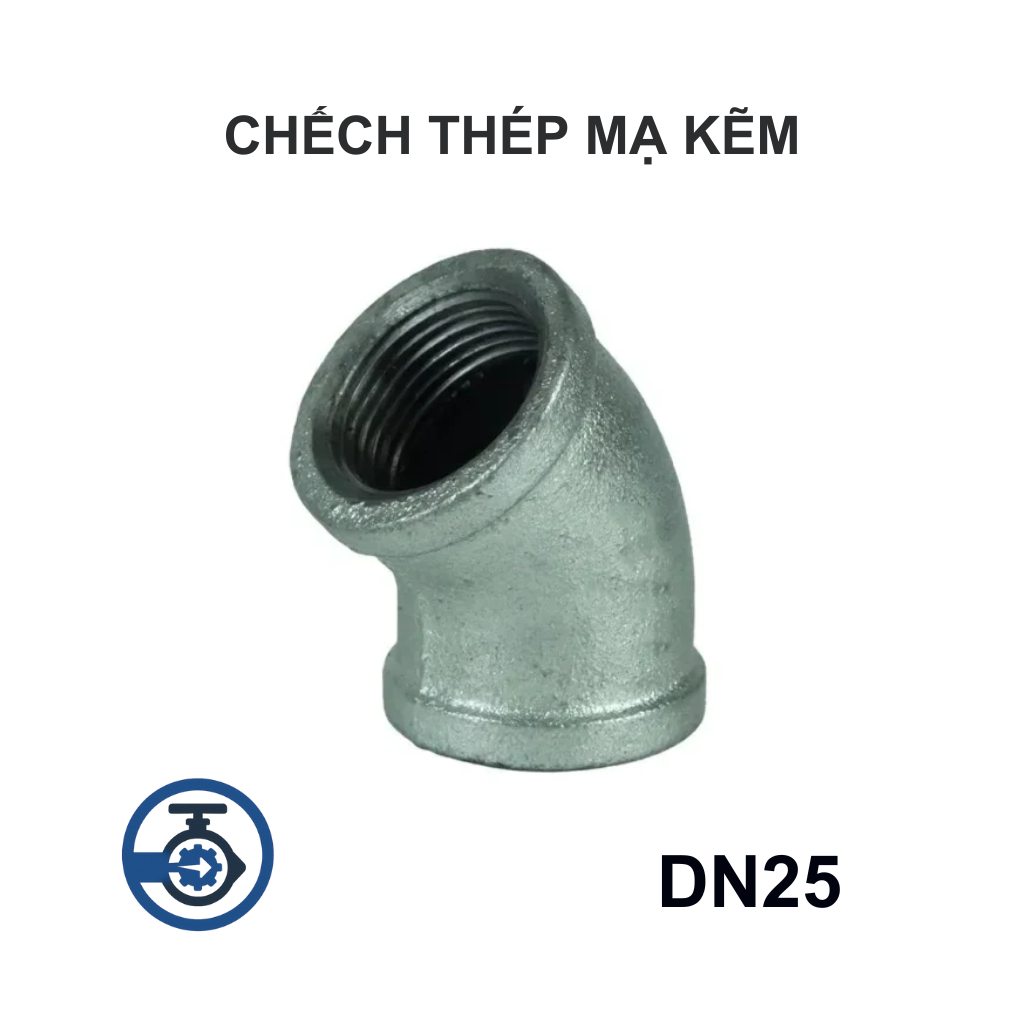 Chếch thép mạ kẽm DN25 13 Chếch thép mạ kẽm DN25