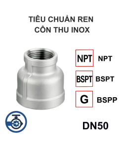 Tiêu chuẩn côn thu ren inox DN50
