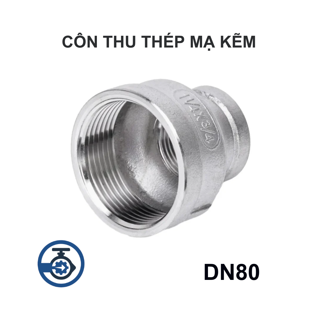 Côn thu thép mạ kẽm DN80 13 Côn thu thép mạ kẽm DN80