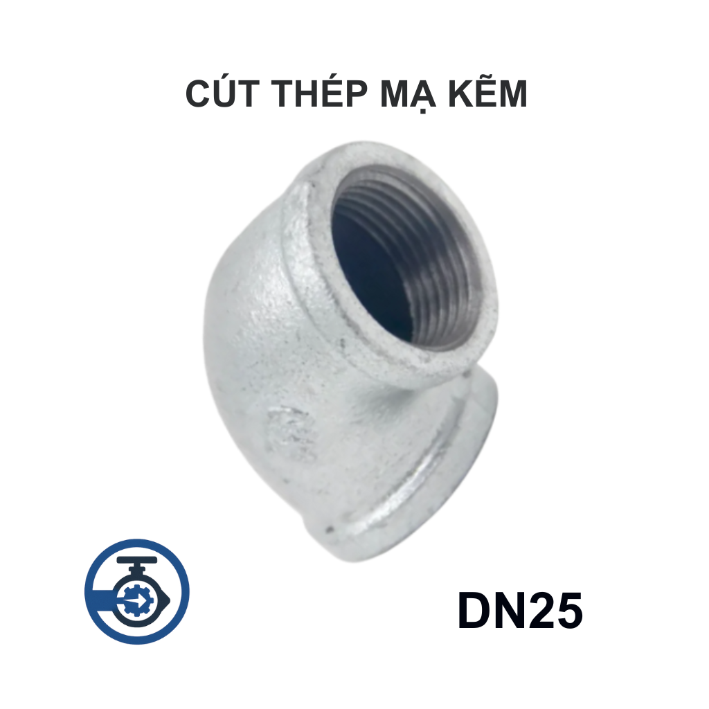 Cút thép mạ kẽm DN25 13 Cút thép mạ kẽm DN25