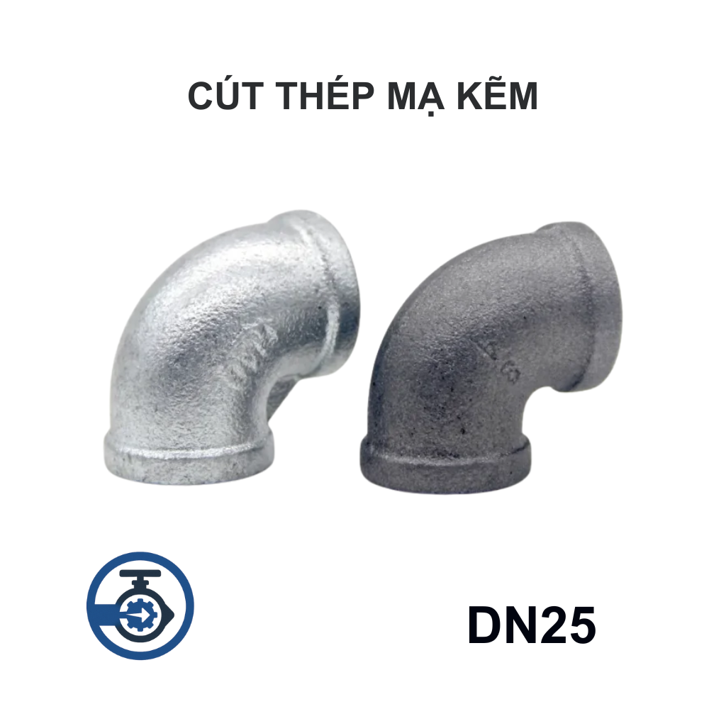 Cút thép mạ kẽm DN25 10 Cút thép mạ kẽm DN25