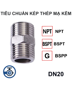 Tiêu chuẩn Kép thép mạ kẽm DN20