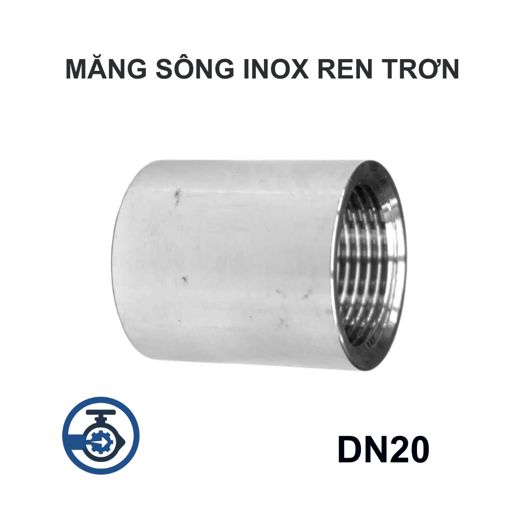 Măng sông Inox ren trơn DN20 10 Măng sông Inox ren trơn DN20