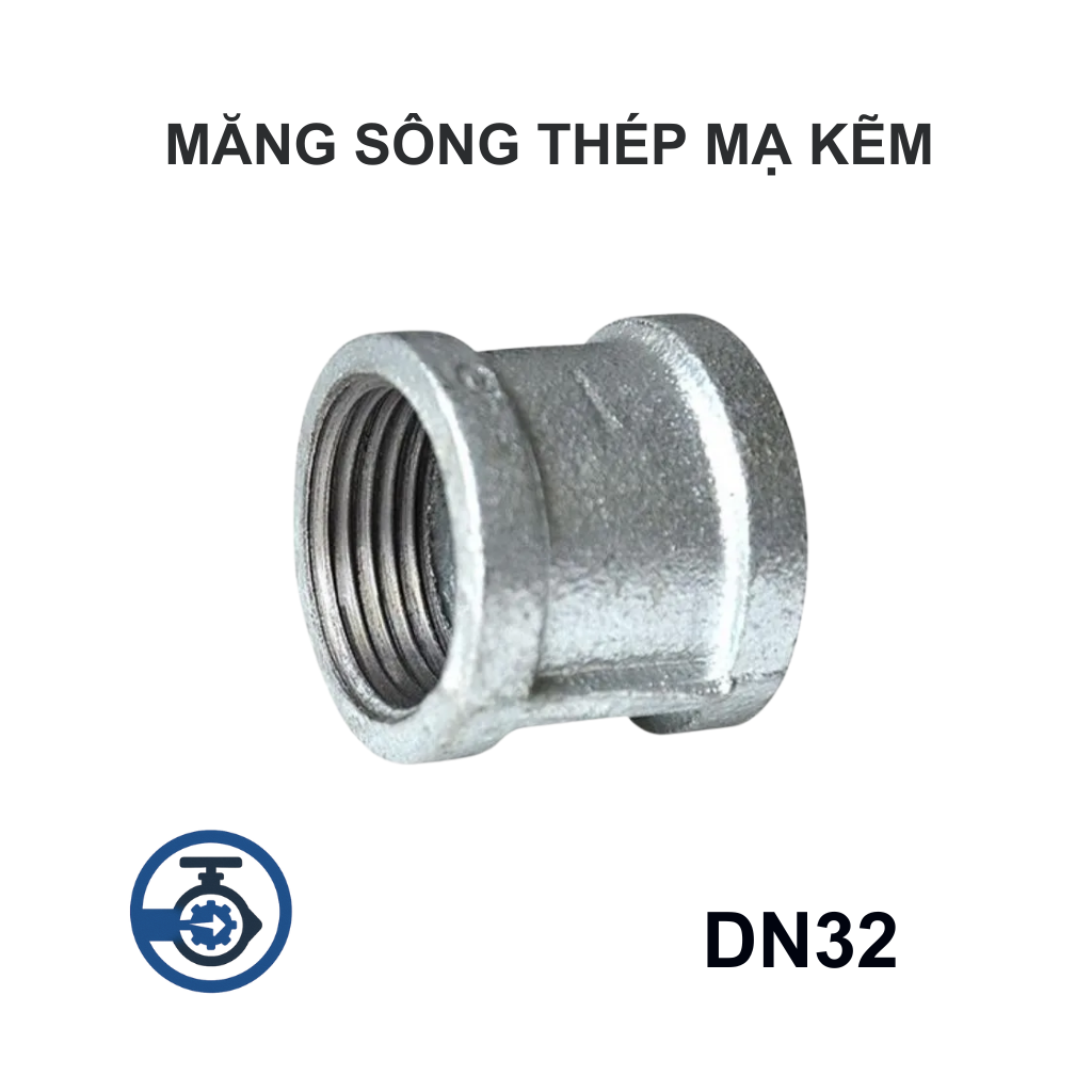 Măng sông thép mạ kẽm DN32 13 Măng sông thép mạ kẽm DN32