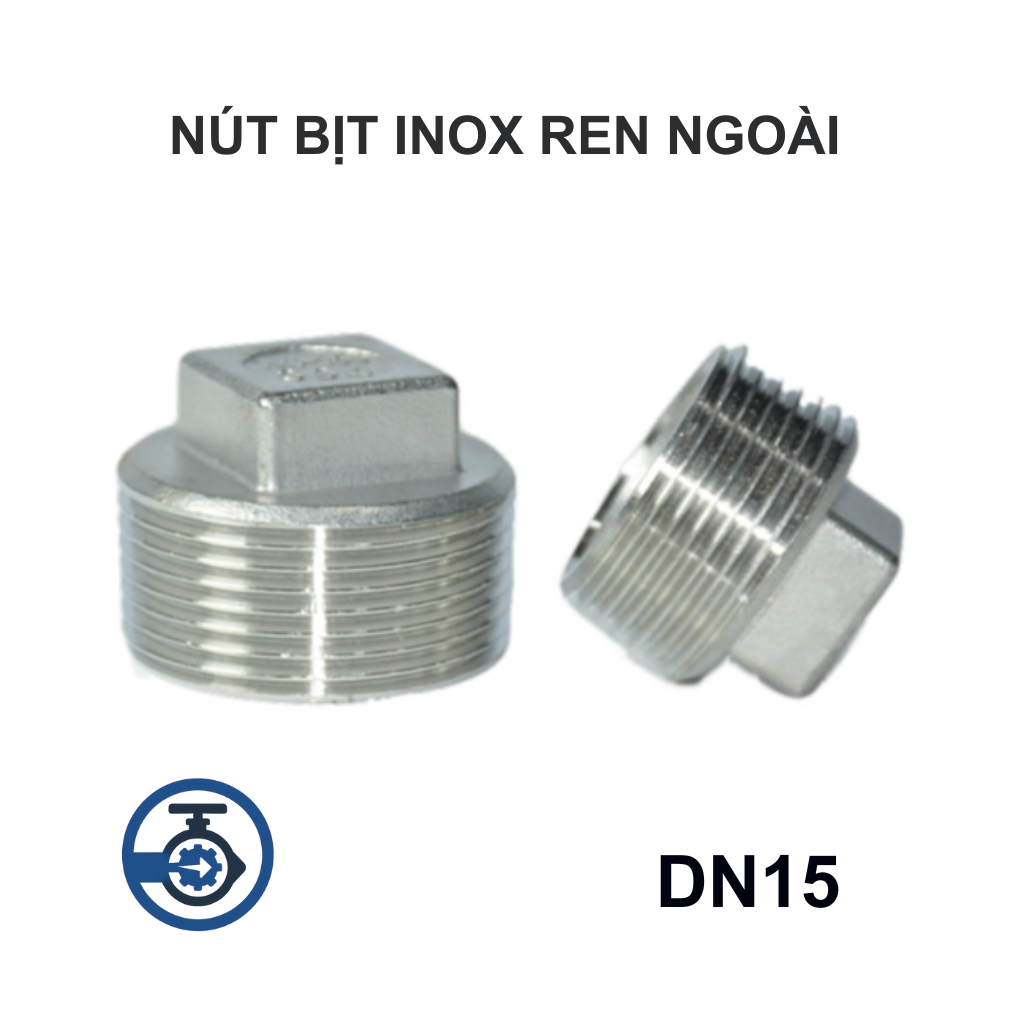 Nút bịt inox ren ngoài DN15 10 Nút bịt inox ren ngoài DN15