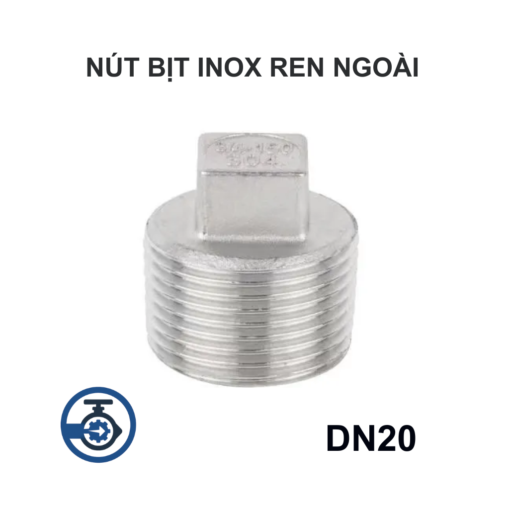 Nút bịt inox ren ngoài DN20 10 Nút bịt inox ren ngoài DN20