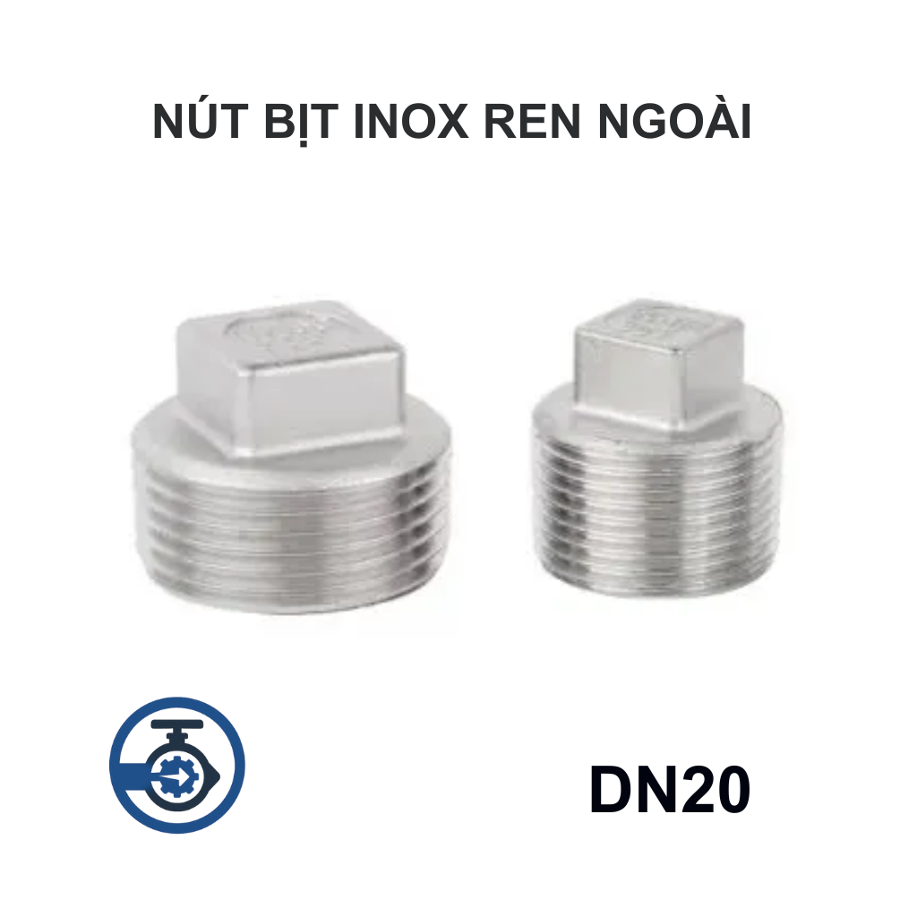 Nút bịt inox ren ngoài DN20 13 Nút bịt inox ren ngoài DN20
