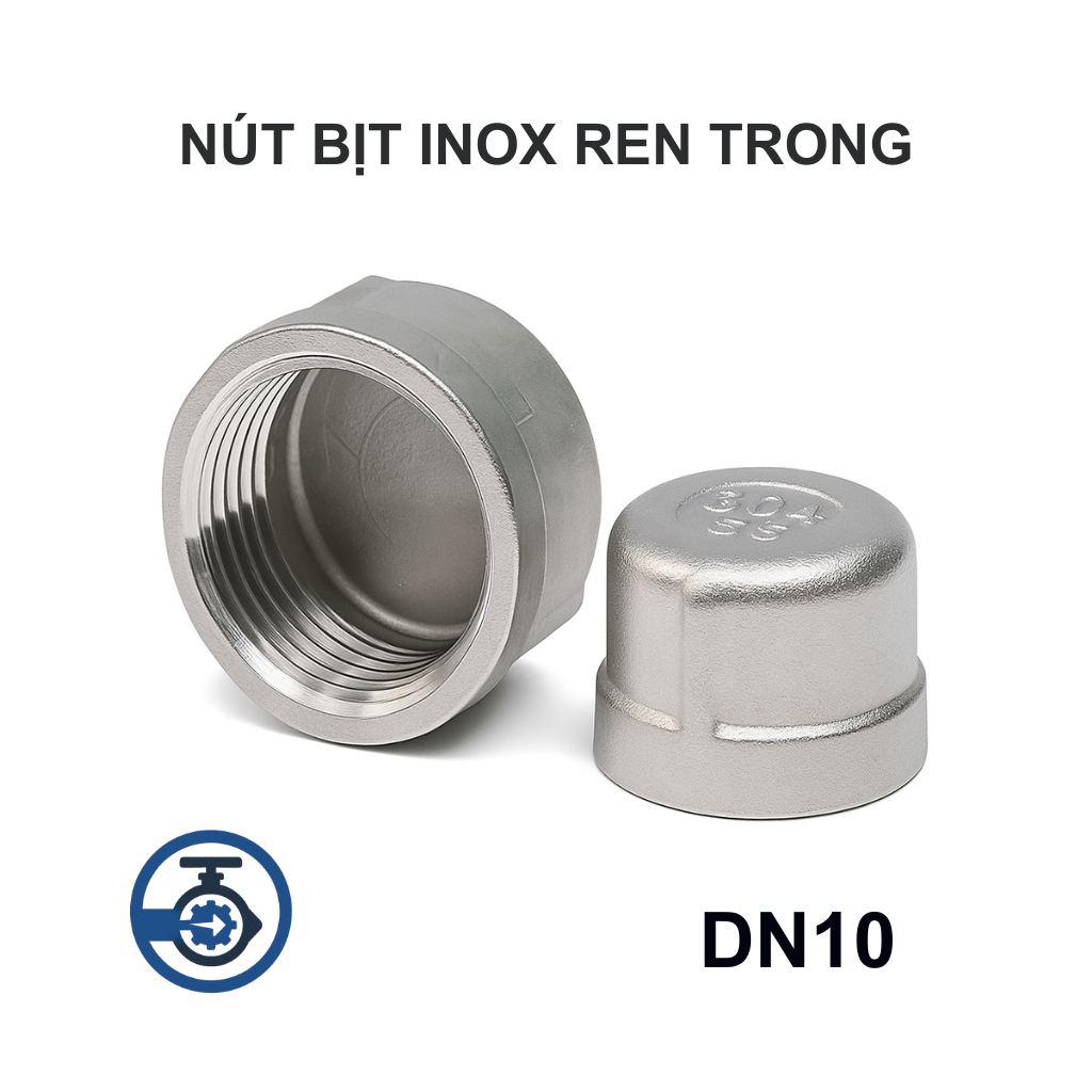 Nút bịt inox ren trong DN10 13 Nút bịt inox ren trong DN10