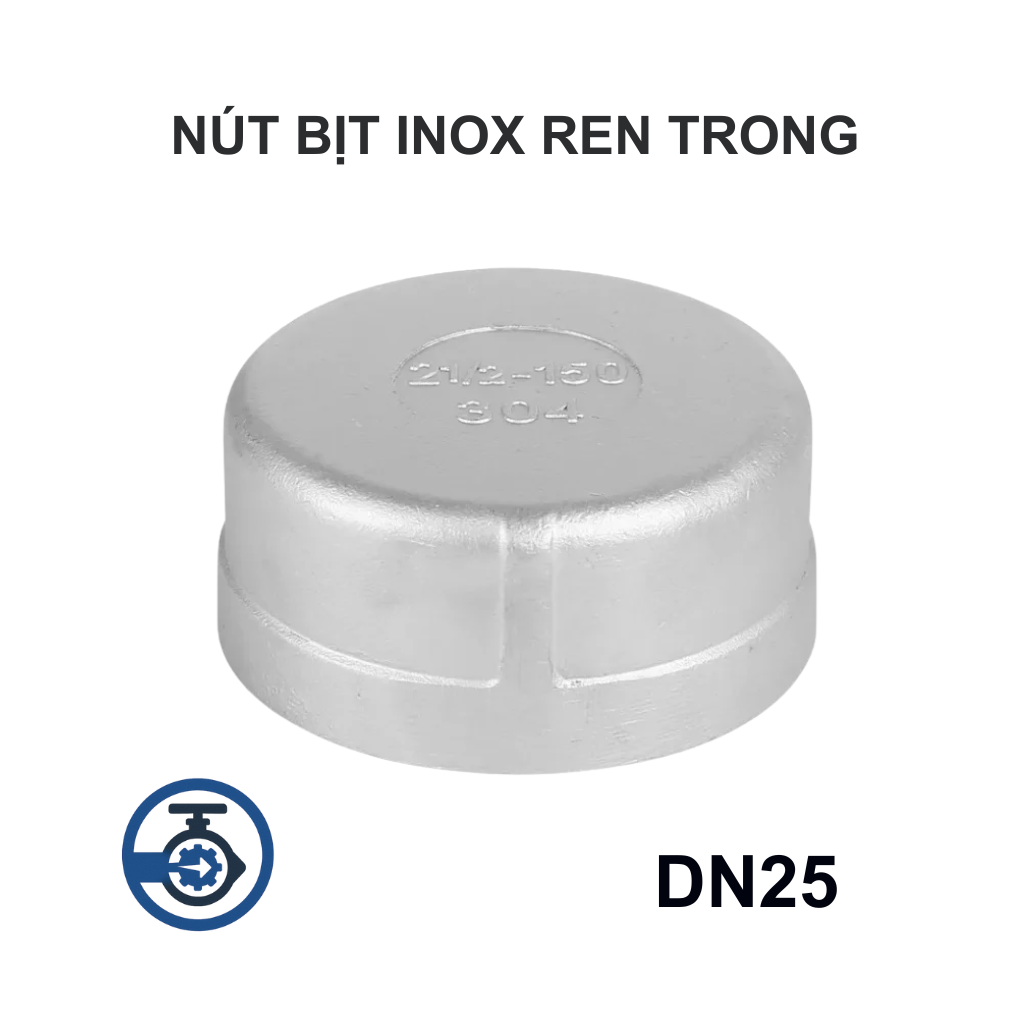 Nút bịt inox ren trong DN25 13 Nút bịt inox ren trong DN25