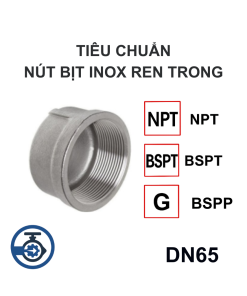 Tiêu chuẩn Nút bịt inox ren trong DN65