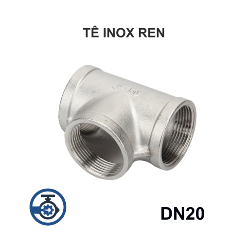 Tê inox ren DN20 (Phi 27 - 3/4