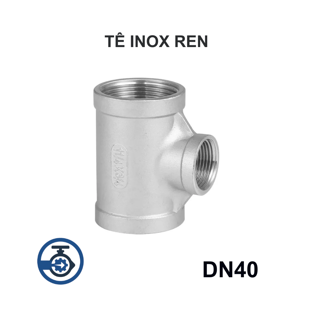 Tê inox ren DN40 10 Tê inox ren DN40