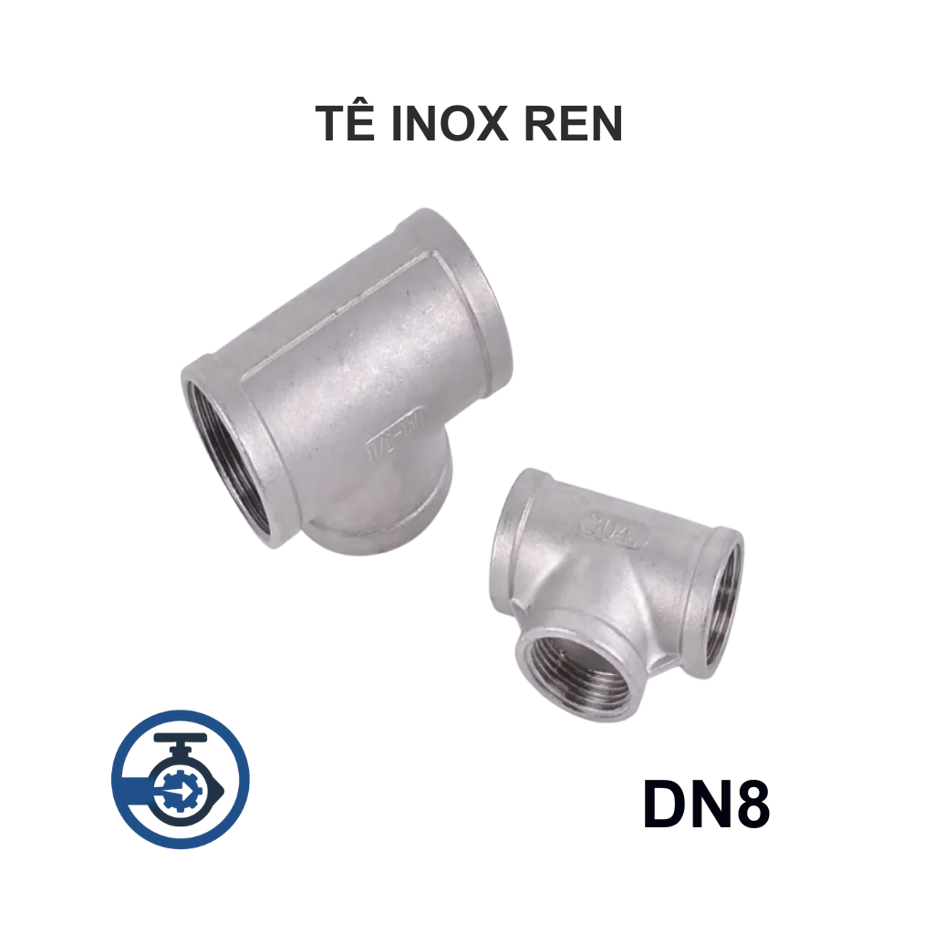 Tê inox ren DN8 13 Tê inox ren DN8