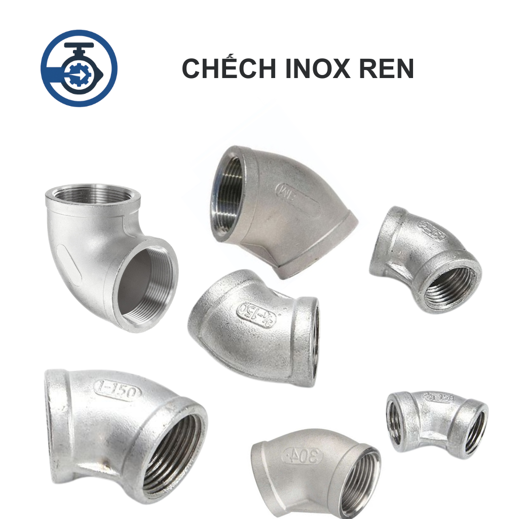 Chếch inox ren