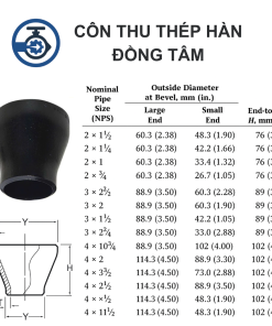 Côn thu thép hàn đồng tâm