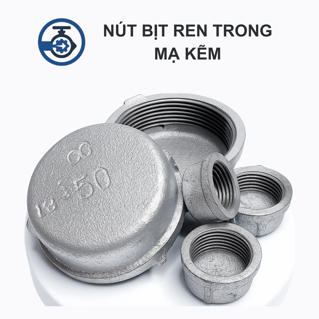 Nút bịt ren trong mạ kẽm 10 Nút bịt ren trong mạ kẽm
